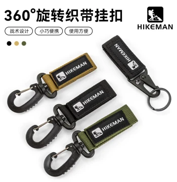 Hikeman Outdoor Multi-Function Webbing Key Clip - Belt Triangle Buckle for Hiking Backpacks (MOLLE System)
