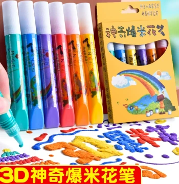 Magic Popcorn Pen, Multi-Function Bubble Pen for Journaling, 3D Puffy Foam Drawing Pen, Children's Magic Stress-Relief Foaming Pen for DIY Art and Graffiti
