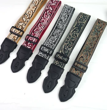 Embroidered Guitar Strap for Acoustic and Electric Guitars, Unisex Diagonal Shoulder Accessory