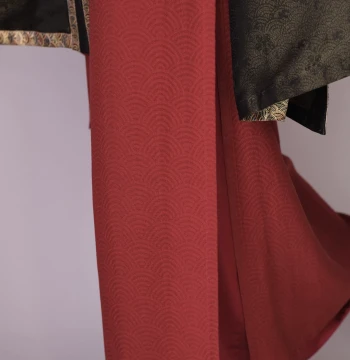 Hanfu Red Silk Floral Luo Two-Piece Skirt Song Dynasty Style