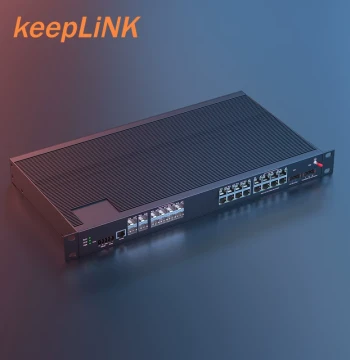 keepLINK Youlian Ring Network Managed Industrial Ethernet Switch, 12 Fiber 16 Copper Ports, KP-9000-85-12GX16GT