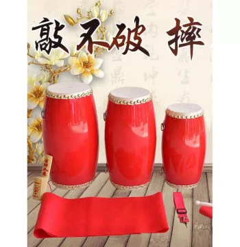 Waist Drum Adult Wooden Children's Small Waist Drum Professional Full Set Ansai Waist Drum Cowhide Yangko Drum Dance Waist Drum Large Drum