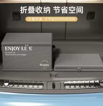 Car Storage Box, Large-Capacity Home Organizer for Wardrobe Clothes and Quilts, Moving Storage Crate with Bag