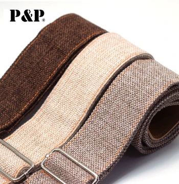Minimalist Solid Color Cotton-Linen Guitar Strap for Folk and Acoustic Guitars - PP Material with Unique Style