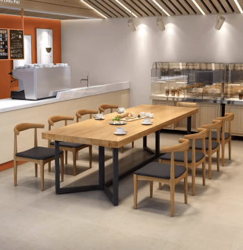 Modern Minimalist Solid Wood Dining Chair - Commercial Use for Cafes and Restaurants