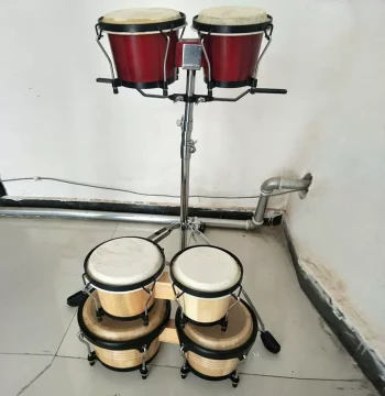 Selected Orff Toddler Bongo Drum Children's Percussion Instrument with Stand All-in-One Music Teaching Tool Bongos