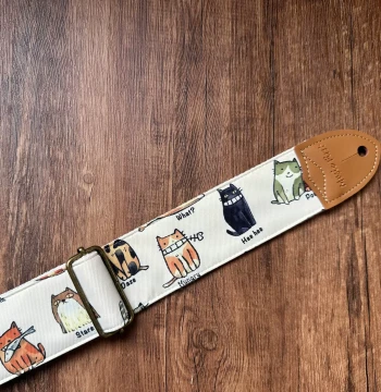 GIGFORU Handmade Cute Cat-and-Dog Cartoon Series Durable Universal Strap for Guitar and Bass