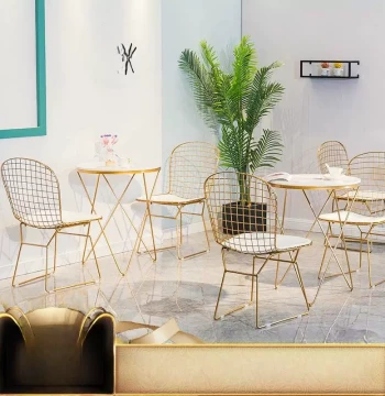 Milk Tea Shop and Cafe Table and Chair Set, Minimalist Fresh Dining Table, Trendy Shop Furniture, Leisure Dessert Scandinavian Style