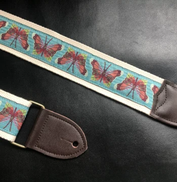 GIGFORU Original Embroidered Butterfly Guitar Strap, Universal Guitar and Bass Strap, GUITAR STRAP