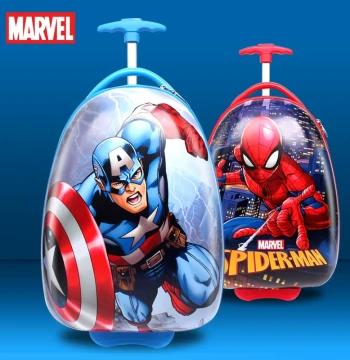 Marvel Kids Luggage - Spider-Man and Captain America Ride-On Suitcases for Boys