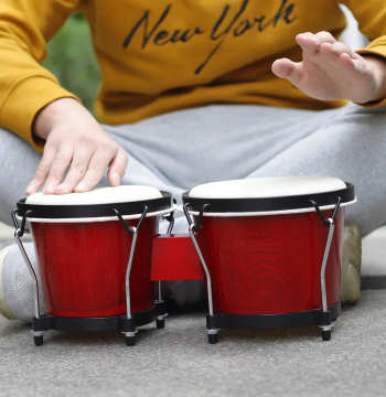 6-Inch & 7-Inch Orff Percussion Instruments - Kids' Toy Drum Set for Early Education (Connected Bongo Drums)