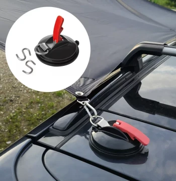 Outdoor Heavy-Duty Vacuum Suction Cup Car Roof Tent Awning Side Hook Camping Clip Pigtail Fastener