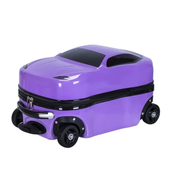 Kids' 18-inch Cartoon Ride-On Suitcase for Boys - Carry-on Travel Luggage with Trolley Handle
