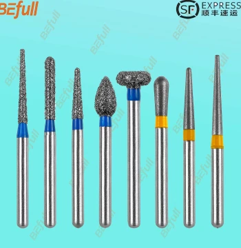 High-Speed Diamond Burrs for Dental Use - Complete Tooth Preparation Kit Compatible with High-Speed Handpieces for Polishing and Margin Trimming
