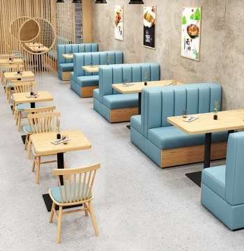 Solid Wood Noodle Shop Malatang Snack Dumpling Milk Tea Breakfast Shop Fried Skewers Pizza Burger Fast Food Restaurant Table and Chair Combination