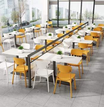 Commercial Dining Table and Chair Set for Cafeterias, Fast Food Shops, and BBQ Restaurants