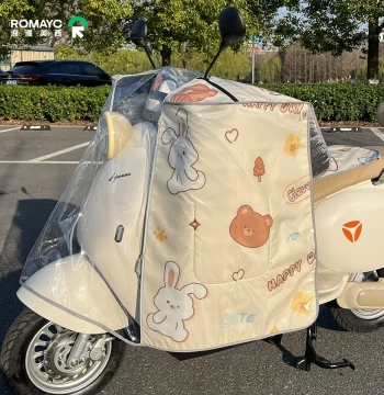 Summer Full-Cover Sunshade Windshield for Electric Scooters and Motorcycles - Universal Four-Season Thin Heat-Insulating, Sun-Protective, and Rain-Proof Cover