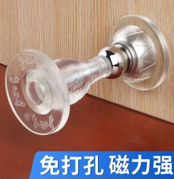 No-Drill Door Stopper, New Anti-Collision Device for Behind Doors, Silicone Bumper for Bathroom Door Handles