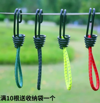 Outdoor Camping Accessories - Elastic Rope Buckles, Tent Guy Lines, Ground Stakes, and Shade Net Fixings