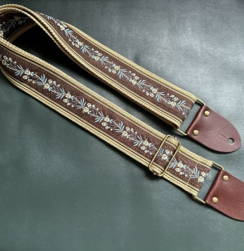 GIGFORU Original Vintage Elegant Embroidered Universal Guitar and Bass Strap GUITAR STRAP