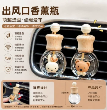 Car Air Vent Perfume Bottle, Floral Water Aromatherapy Diffuser, Empty Decorative Ornament for Bedroom, Bathroom, and AC Vents