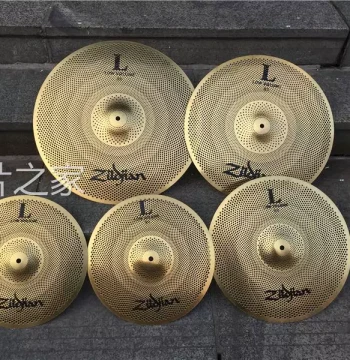 Silent Cymbals - Gold-Plated Low-Noise Crash/Ride Cymbals for Drum Kits, Home Use (Disturbance-Free)