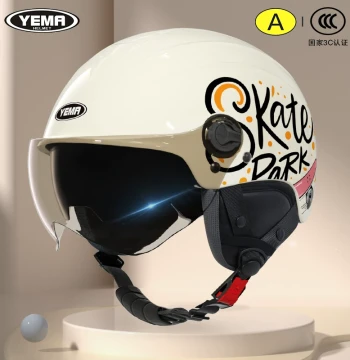 Yema Electric Motorcycle Helmet - Semi-Cover Design with 3C Certification for All Seasons