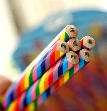 10pcs Kawaii 4 Color Concentric Rainbow Multicolored Pencil