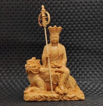 Solid Wood Ksitigarbha Bodhisattva Carving