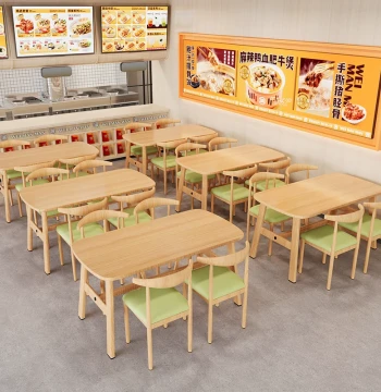 Dining Table Set for Small Homes Fast Food Milk Tea Shops Commercial Use Rental Apartment Rectangular Eating Table