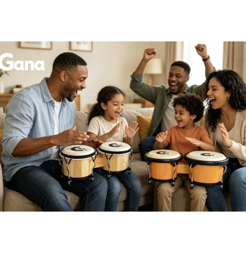 GANA New Ghana Bongo Drum Sheepskin Cowhide Orff Instrument Kids Hand Drum