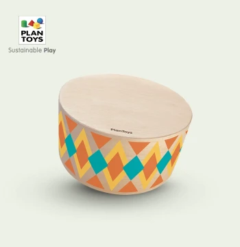 PlanToys Children's Drum - African Hand Drum Small Drum for Music Enlightenment, Percussion Instrument 6423 Educational Toy Gift