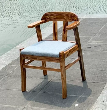 Solid Wood Armrest Backrest Chair Chinese Style Dining Chair Cafe Living Room Mahjong Desk Leisure Chair Home Dining Chair