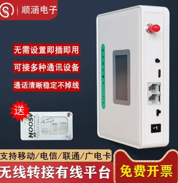 Shunhan 4G Wireless to Wired Phone Gateway, SIM Card to Landline Converter for Elevator Dialing Alarms, Switchboard Gateway, Wireless Landline Platform