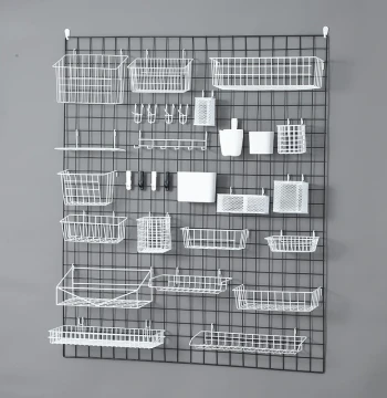 Wire Grid Storage Rack Hanging Basket Tray, Plant Pot Holder, Supermarket Mesh Display, Iron Photo Wall Accessories, Kitchen Storage Bins