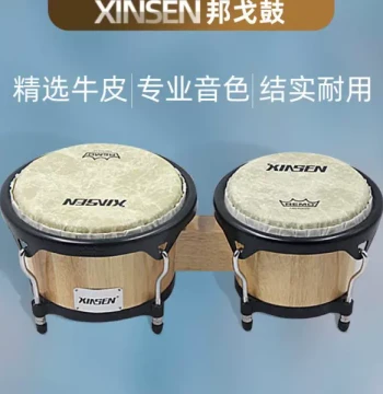 Drum Life Bongo Drums 6.5" & 7" Cowhide Bongos Western Percussion African Hand Drums