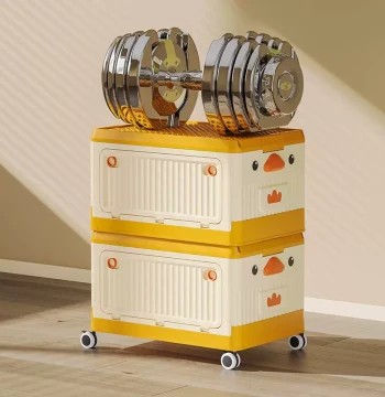 Premium Cartoon Toy Storage Box Side-Opening with Wheels Children's Trolley Home Dustproof Organizer Large Capacity