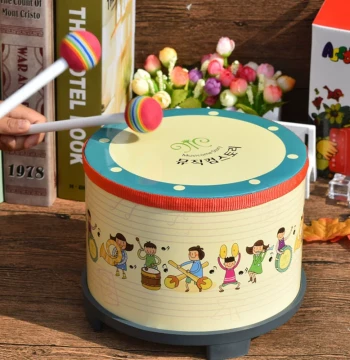 Kids Musical Drum Toy for Boys & Girls, Small Drum with Mallets, Cartoon Floor Drum for Babies 1-3 Years