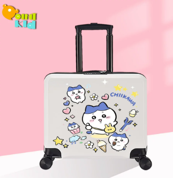Doula Maiji Kids' Luggage - Cute Chiikawa & Capybara Design, Girls' Rolling Suitcase 20 inch