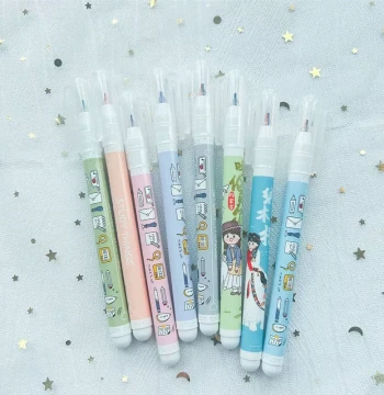 Novelty 2 Lines Pen 0.5mm Double Line Two Colors Marker Pen