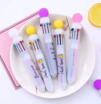 1pcs student notes job writing signature pen multicolor ball