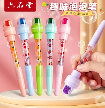 Children's Multi-Function Bubble Pen Press Gel Pen High-Value Internet Celebrity Same Style Roller Stamp Ballpoint Pen Glowing 5-in-1 Crayon Magical Magic Girl Princess Cute Elementary School Student Journal Pen