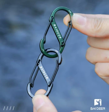 Outdoor Aluminum Alloy Carabiner Safety Clip, Multi-Function Figure-8 Buckle, S-Hook Ring Lock for Backpacks and Expansion Accessories