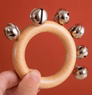 Baby Rattle Toy - Natural Wood Educational Early Learning Toy for 6-12 Months, Grasping Practice, Orff Instrument, Soothing Toy