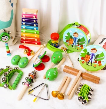 Orff Music Set - Sand Shakers, Drums, and Bells for Kindergarten and Elementary Education