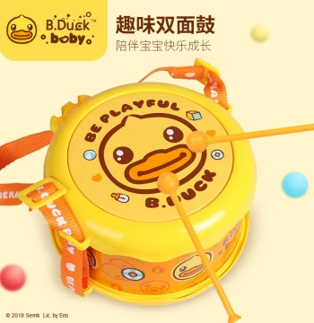B.Duck Mini Hand Drum for Kids – Cute Baby Drum Toy for Kindergarten Music and Early Development