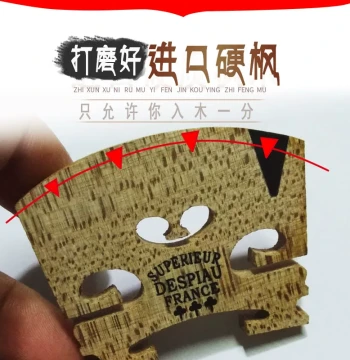 Pre-Sanded Violin Bridge - Imported Hardwood 4/4 Size Bridge for Violin Accessories