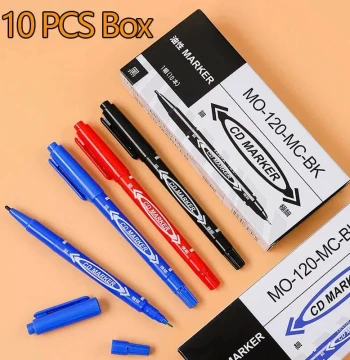 10 Pcs/Set Wholesale Twin Tip Permanent Marker Pen Fine Poin