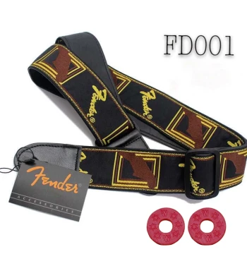 Koma Style F-Shape Guitar Strap with Anti-Slip Pads - Jacquard Weave & Embroidered Design for Acoustic/Electric Guitars and Bass