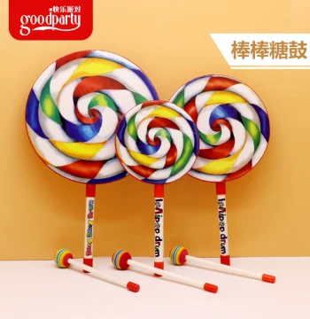 Kindergarten Toys Teaching Aids Children Early Education Lollipop Drum Orff Percussion Instruments 6 inch 8 inch 10 inch Music Teaching Aids